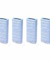 Set van 12x stuks radiator bak luchtbevochtigers waterverdampers rechthoekig babyblauw 19 cm