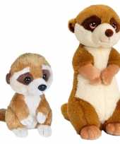 Stokstaartjes familie knuffels set van 2x stuks