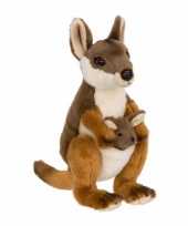 Wnf pluche kangoeroe met baby knuffel 19 cm